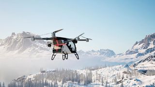 The air module looks like an oversized drone with six arms and six propellers. It can be flown manned with two people on board. (Image:Xpeng Aeroht)