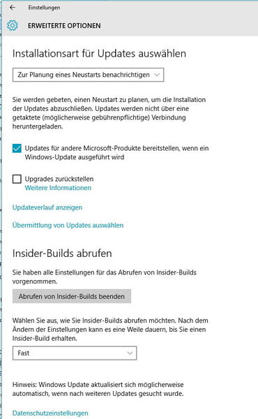 Die Verwaltung von Windows-Updates wurde komplett geändert. Microsoft bietet hier eine neue Oberfläche. Die Home-Edition von Windows 10 erlaubt nicht das Blockieren oder Verzögern von Updates. Hier werden Updates immer installiert. (Bild: Thomas Joos)