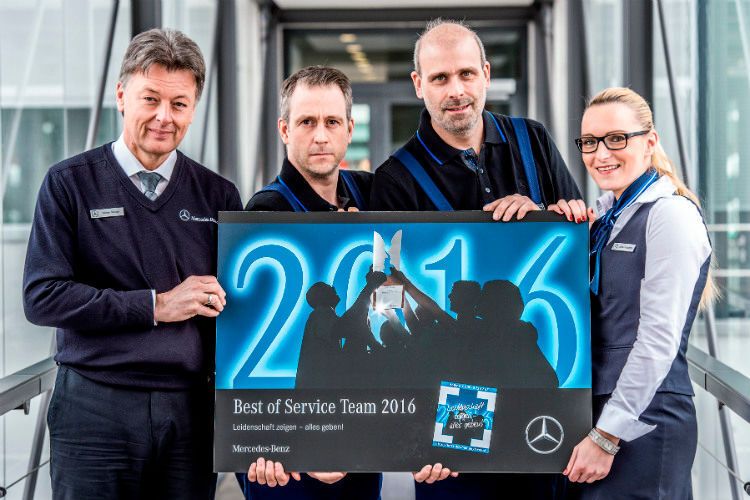 „Best of Service Team” 2016 in der Kategorie Pkw wurde der Betrieb Salzufer der Vertriebsdirektion Berlin. (Foto: Daimler)