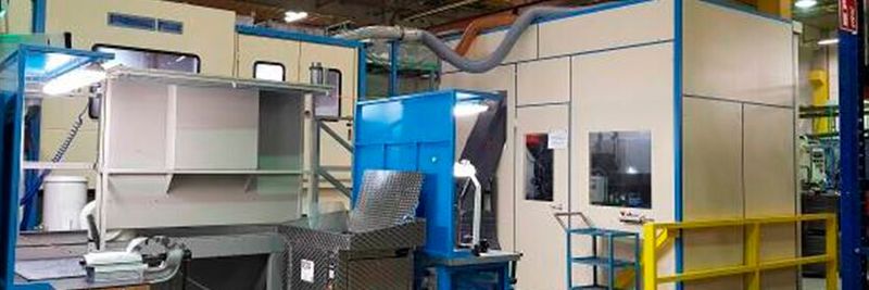 Eine neu installierte Umformpresse bei Stabo benötigte für die Ausbringung von Gut- und Schlechtteilen eine neue und passende Peripherie. Gepe installierte eine passende Fördertechnik samt Automation und Schallschutz.(Bild:  Gepe)