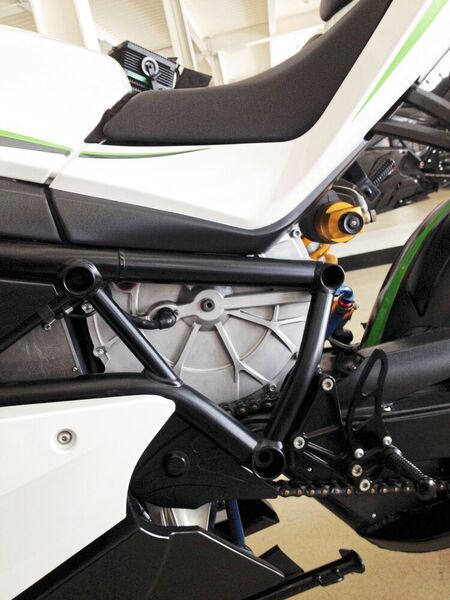One-piece aluminum prototype, mounted on a ready-to-run Energica prototype. (Energica/CRP)