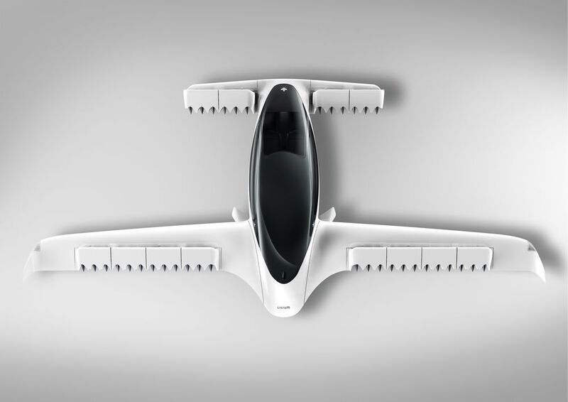 Der Lilium Jet ist das weltweit erste komplett elektrisch angetriebene Flugtaxi, das für fünf Personen ausgelegt ist. Er hat eine Reichweite von 300 km, die er in nur 60 Minuten ohne CO2-Emissionen zurücklegen kann.  (Lillium)