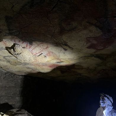 Die vielfarbige Höhlendecke von Altamira, von der Pigmentproben analysiert wurden. (Bild: © Matthias Meyer)