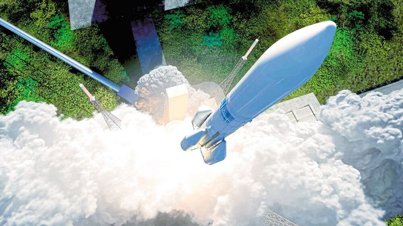 Der Einspritzkopf des Ariane 6-Oberstufentriebwerks besteht statt aus 248 Bauteilen nur noch aus einem einzigen Teil. (Ariane Group)