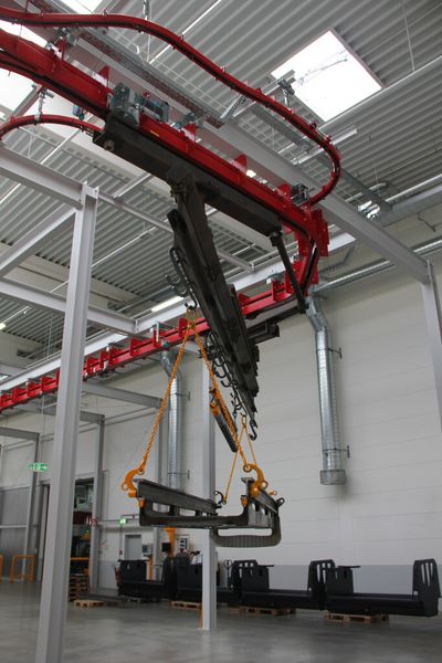 Schiebetraversen machen es möglich, lange Teile über einen engen Rundkreis zutransportieren. (Bild: Itasse)