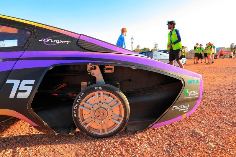 The goal of the World Solar Challange is to drive over 3,000 km through the Austrailian desert with cars that are only powered by the sun.  (World Solar Challenge)