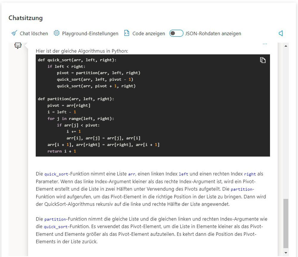 Azure OpenAI: Generieren und Transformieren von Code in natürlicher Sprache