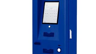 So sieht das smarte Terminal aus, mit dem der komplette Yard-Prozess bei Myleo/dsc vom Check-in über Beladung und Abruf bis zur Abfahrt von den Lkw-Fahrern selbstständig und ohne Aussteigen durchführbar wird.  (Bild: Myleo/dsc)