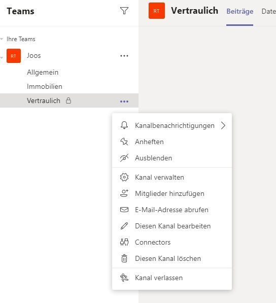 Nach der Erstellung eines privaten Kanals können Besitzer diesen verwalten und weitere Benutzer hinzufügen. (Thomas Joos / Microsoft)