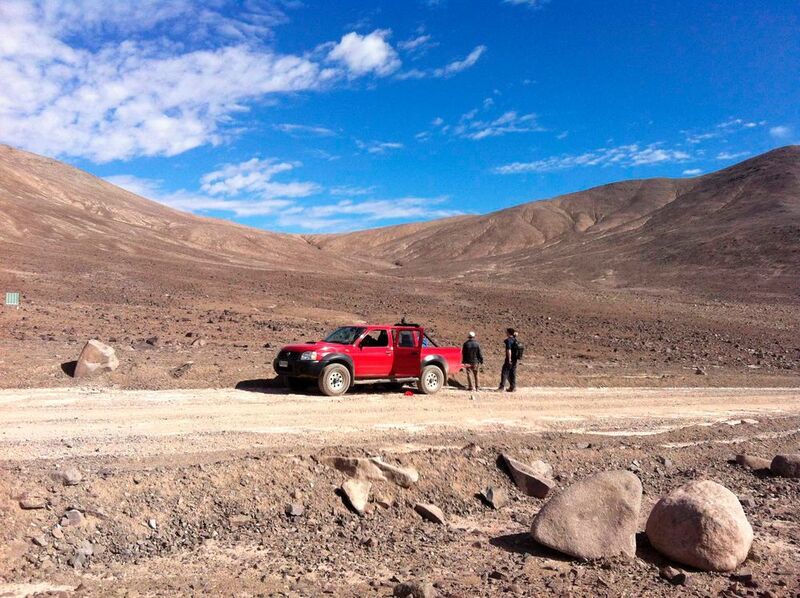 Feldforschung in Chile - Die Probenentnahmestelle Lomas Bayas (Atacama-Wüste / Chile) (© TU Berlin / Atacama-Project)