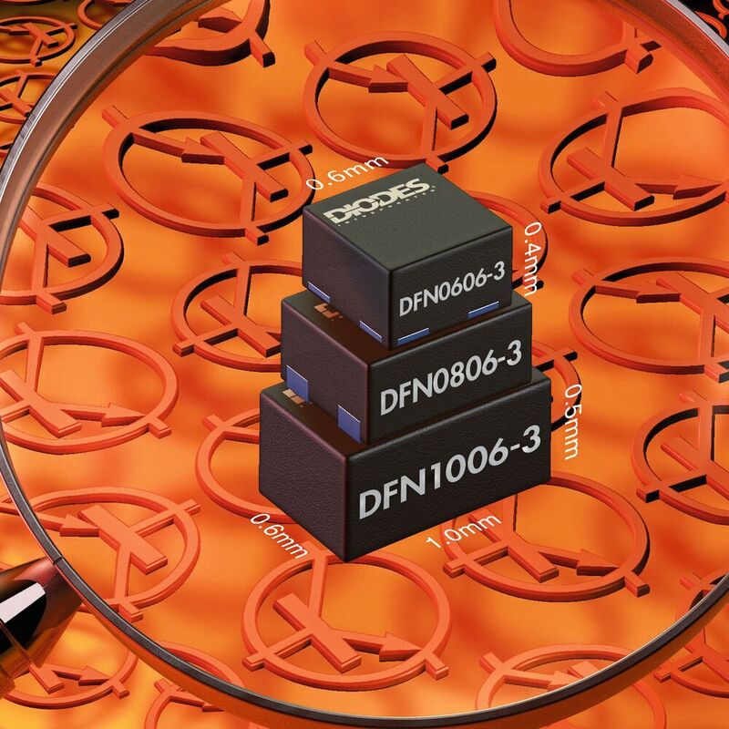 Biploare Transistoren: Der 45-V-NPN-Kleinsignal-Bipolartransistor BC847BFZ von Diodes ist um 40 Prozent kleiner als vergleichbare DFN1006-, SOT883- und SOT1123-Bauteile, liefert aber eine höhere Leistung. 