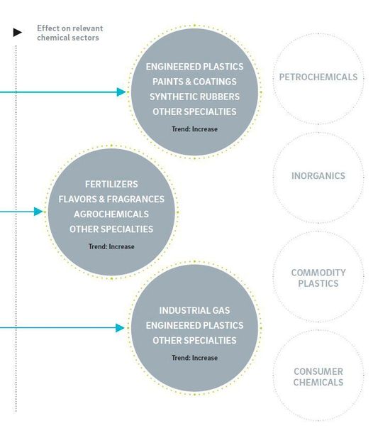 Wie sich bestimmte Trends auf wichtige Chemiesegmente auswirken. (Roland Berger)