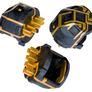 Bild 2: 3D-MID-Gehäuse aus Flüssigkristallpolymer (LCP) oder Polybutylenterephthalat (PBT) ermöglichen die Umsetzung fortschrittlicher multifunktionaler Packages, beispielsweise für MEMS, Sensorik und RFID-Transponder. Bild: Harting