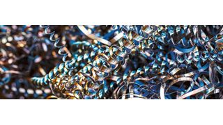 Das beim Zerspanen unausweichlich anfallende Spänegewölle kann im Volumen verringert oder auch – etwa durch Brikettierung – weiter aufbereitet werden.  (Erdwich (Davit 85 – Stock))