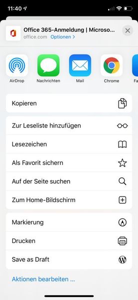 Webseiten, zum Beispiel von E-Mail-Postfächern, können in iOS auf den Homebildschirm verknüpft werden. Das ermöglicht schnellen Zugriff. (Joos)