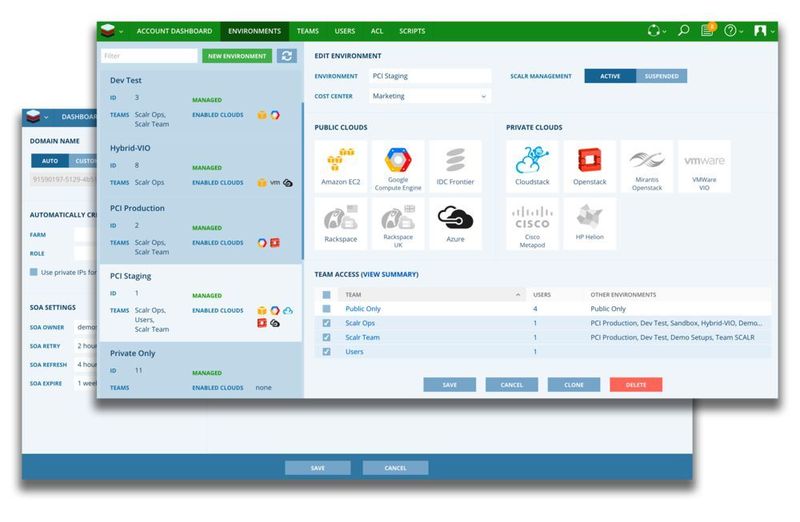 Über Hybrid-Cloud-Management-Systeme wie die „Scalr Cloud Management Platform“ lassen sich alle im Unternehmen eingesetzten Cloud-Services über eine einheitliche Oberfläche managen. (Scalr)