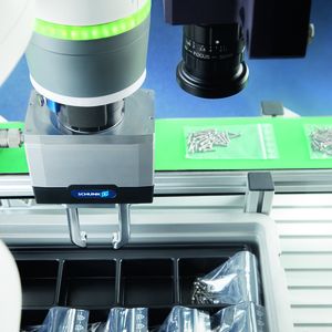 Das KI-gestützte 2D Grasping-Kit von Schunk greift unsortierte Teile sicher und flexibel und entlastet den Menschen von repetitiven Aufgaben.(Bild: Schunk)