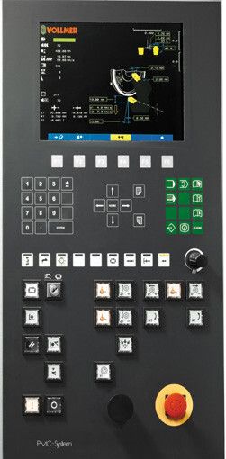 Bild 7: Die hauseigene Steuerung, die den speziellen Präzisionsanforderungen der Vollmer-Maschinen die Zielrichtung vorgibt. (Bild: Vollmer)