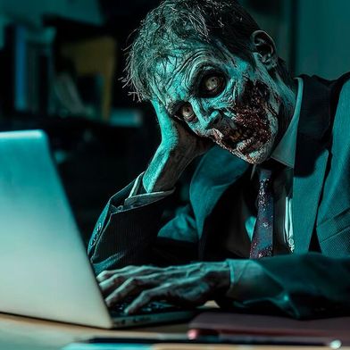 Zombie-Projekte werden scheinbar nie abgeschlossen, immer wieder angestoßen und verbrauchen Ressourcen, ohne Ergebnisse oder messbaren Nutzen zu liefern. (Bild: © Zuhaib – stock.adobe.com / KI-generiert)