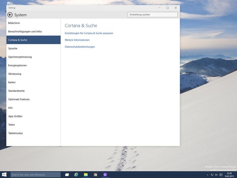 Cortana ist in der deutschen Version der Windows-10-Preview noch nicht aktiv. (Bild: IT-Business)