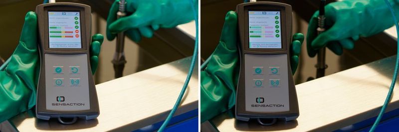 Der Sensor misst mehrere physikalische Parameter wie beispielsweise Konzentration, Temperatur und Verschmutzung einer Flüssigkeit gleichzeitig und zeigt Abweichungen zuverlässig an. Die vorkalibrierte Lieferung ermöglichte die einfache Qualifizierung des Messgeräts für den Einsatz bei Endres. (Endres)