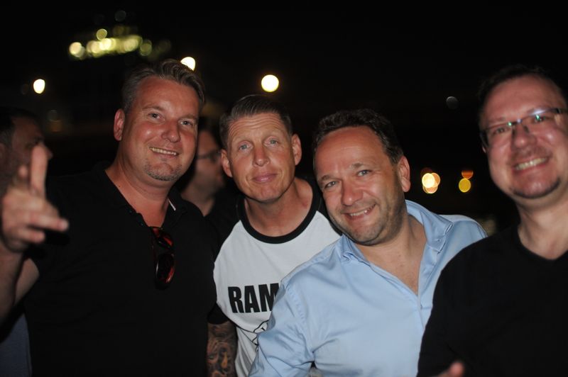 Die GWAVA-Partner Ulrich Faden, Alexander Gierden, Jens Mueller und Peter Johnson beim Abend Event (Bild: Gwava)