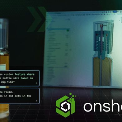 Onshape Labs demonstriert KI‑gestützte CAD‑Workflows am Beispiel eines Parfüm‑Zerstäubers: Prompt‑basierte Modellierung, Renderings und Simulations‑Workflows direkt im Engineering. (Bild: PTC)