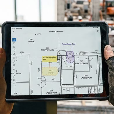 Für viele Aufgaben beim Bauen ist keine 3D-Modellkompetenz nötig, sondern ein effizientes und leicht zu bedienendes Softwaretool wie Bluebeam Revu. (Bild: Bluebeam GmbH)