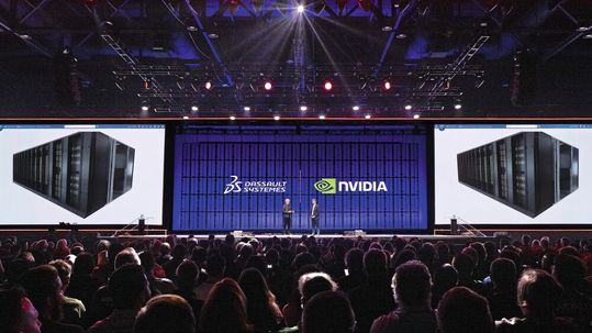 L'annonce du partenariat a eu lieu sur la scène de 3DEXPERIENCE World, l'événement annuel de Dassault Systèmes dédié aux communautés du design et de l'ingénierie, à Houston (USA).(Source :  2026 Narrative Images, tous droits réservés)