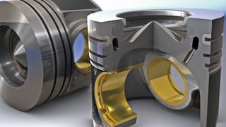 Der hochgesetzte Kühlkanal in den Aluminiumkolben von Federal-Mogul ermöglicht eine effiziente Wärmeabfuhr von Kolbenrand und Mulde. Motorenhersteller können so Zündtemperaturen und -drücke erhöhen. (Federal-Mogul)