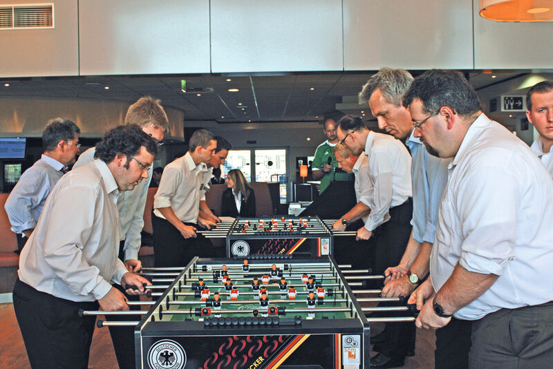 Gute Laune kam beim Kickern auf. (Archiv: Vogel Business Media)