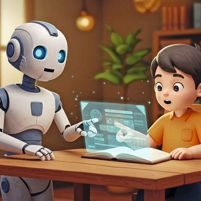 Kinder und Jugendliche arbeiten bereits an ihren KI-Skills, doch eindeutige Regeln fehlen. (Bild: © andy - stock.adobe.com / KI-generiert)