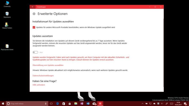 Die Installation von Updates kann nun verzögert werden. (Vogel IT-Medien)