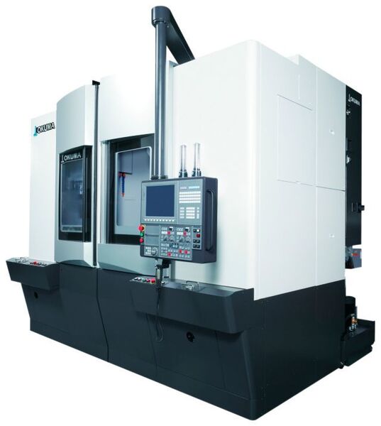 Die Hommel CNC-Technik, der exklusive Vertriebs- und Servicepartner des japanischen Werkzeugmaschinenherstellers Okuma in Deutschland, stellt die neuen vertikalen Drehmaschinen V920EX R sowie die 2SP-V920EX vor. (Hommel Gruppe)