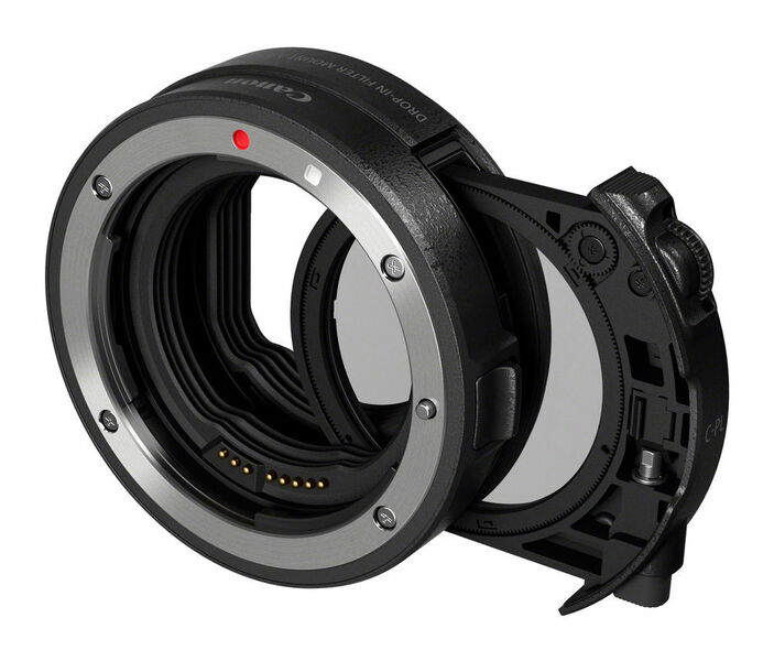 Den Drop-In-Filter-Mount-Adapter EF-EF-EOS R-C-PL wird es erst im Februar zu einer unverbindlichen Preisempfehlung von 329 Euro geben.  (Canon)