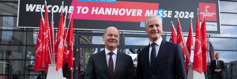Olaf Scholz, Bundeskanzler der Bundesrepublik Deutschland und Jonas Bahr Støre, Premierminister Norwegen(Bild:  Hannover Messe)