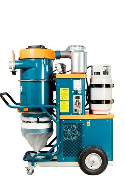 The DC Storm LPG has a 15 KW motor with the capacity to manage dust extraction in conjunction with work involving large floor grinders, hammer drills, cutting machines for surface preparation.  (Dustcontrol UK)