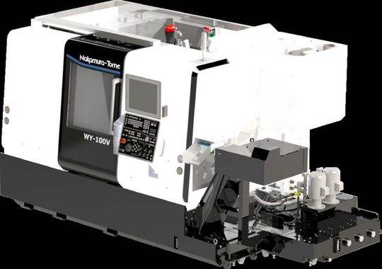 The new WY-100V 6-inch chucking lathe will be available with a 42, 51 and 65 mm diameter bar capacity with a maximum turning length of 588 mm. The new WY-100V 6-inch chucking lathe will be available with a 42, 51 and 65 mm diameter bar capacity with a maximum turning length of 588 mm.