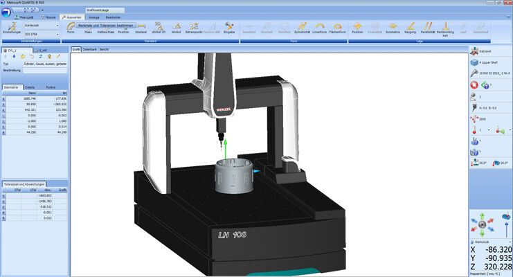 Messsoftware Metrosoft QUARTIS: Verzicht auf herkömmliche Menüs und Symbolleisten. Dafür kommt ein Menüband zum Einsatz. (Lometec)