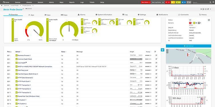 Paessler –  PRTG PRTG Network Monitor überwacht alle Systeme, Geräte, Bandbreiten und Anwendungen Ihrer IT Infrastruktur. Alle Funktionen sind direkt in PRTG verfügbar, es sind keine zusätzlichen Downloads nötig. PRTG überwacht die gesamte IT-Infrastruktur bestehend aus Traffic, Pakete, Anwendungen, Bandbreite, Cloud-Dienste, Datenbanken, virtuelle Umgebungen, Betriebszeit, Ports, IPs, Hardware, Sicherheit, Webdienste, Nutzung von Festplatten, physische Umgebungen, IoT-Geräte und vielem mehr. PRTG unterstützt die meisten Technologien wie SNMP (alle Versionen), Flow-Technologien (z. B. NetFlow, jFlow, sFlow), SSH, WMI, Ping und SQL. Leistungsstarke API (Python, EXE, DLL, PowerShell, VB, Batch Scripting, REST) zur Integration aller anderen. PRTG ist sowohl als Download für Windows als auch als gehostete Version verfügbar. Zur Produktseite des Herstellers  (Paessler)