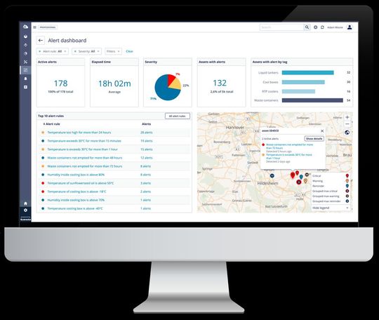 Web-basiert: Die Plattform wurde speziell dafür entwickelt, Millionen von Trackern skalierbar und intuitiv zu verwalten.(Bild:  Sensolus)