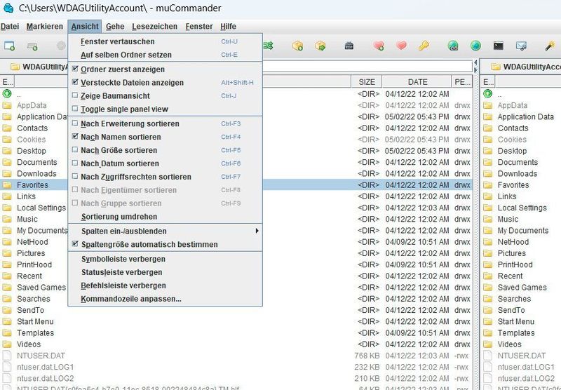 Anpassen der Ansicht in muCommander. (Joos (Screenshot))