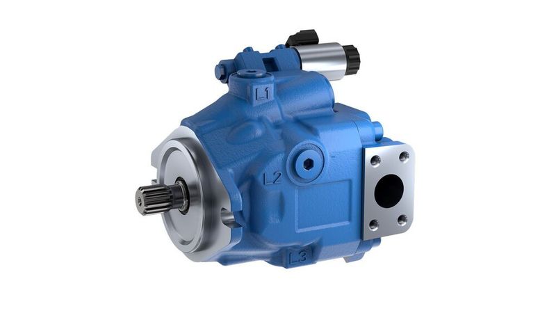 Die elektronisch geregelte Axialkolben-Verstellpumpe A10VO/60 kann serienmäßig mit integriertem Vorkompressionsvolumen ausgestattet werden.(Bild:  Bosch Rexroth)