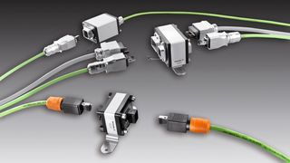 Dieses durchgängige Konzept für die Verkabelung von Energie, Signalen und Daten besteht aus V14-Steckverbindern mit zwei verschiedenen Einsätzen für Daten und Signale und dem Push-pull-Power-Steckverbinder für Energie.  (Bild: Weidmüller)