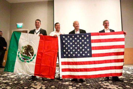 Adolfo Murietta, Project Shareholder; Rommel Gallo, CEO Transition Industries; Ron Johnson, United States Ambassador to Mexico; and Drew Hoster, Counsel General of the United States in Hermosillo, Sonora.  (Source:  Luz Noticias)