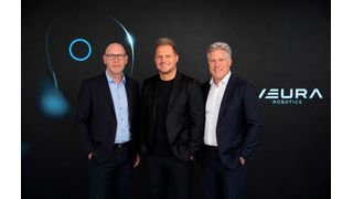 Neura übernimmt Adlatus Robotics: (vlnr) Stefan Erhardt von Adlatus Robotics, David Reger, CEO von Neura Robotics und Andreas Lindemann von Neura Mobile Robotics. (Bild: Neura)