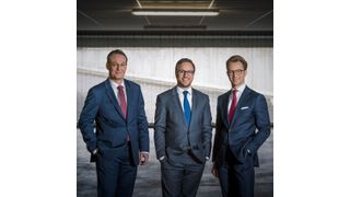 Neben Philipp Kroschke (Mitte) zählen künftig auch Felix Kroschke (re.) und Mirko Dobberstein (li.) zur Kroschke-Geschäftsführung. (Kroschke)