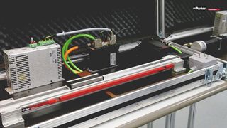 Easy Drive Demo Kit: Praxisbezogene Demonstration und Simulation einer Komplett-Antriebslösung mit Spindel- / Zahnriemenantrieb sowie Schritt- und Servomotor, Controller, Netzteil  (Bild: Parker Origa)