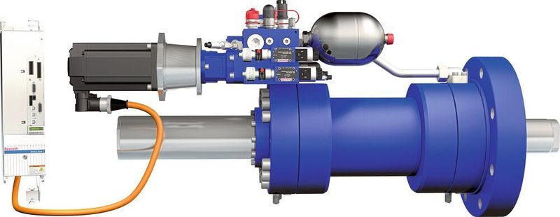 Schwerlastanwendungen mit höheren Axialkräften lassen sich ökonomisch mithilfe servohydraulischer Aktuatoren umsetzen.  (Bosch Rexroth)
