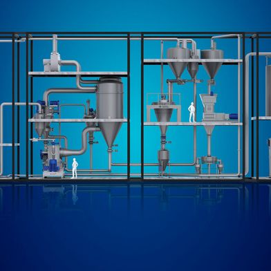 Auf der Powtech 2026 präsentiert die Hosokawa Micron Group ihr 360-Grad-Komplettangebot für die Verarbeitung von Pulver und Schüttgütern. (Bild: Howokawa)